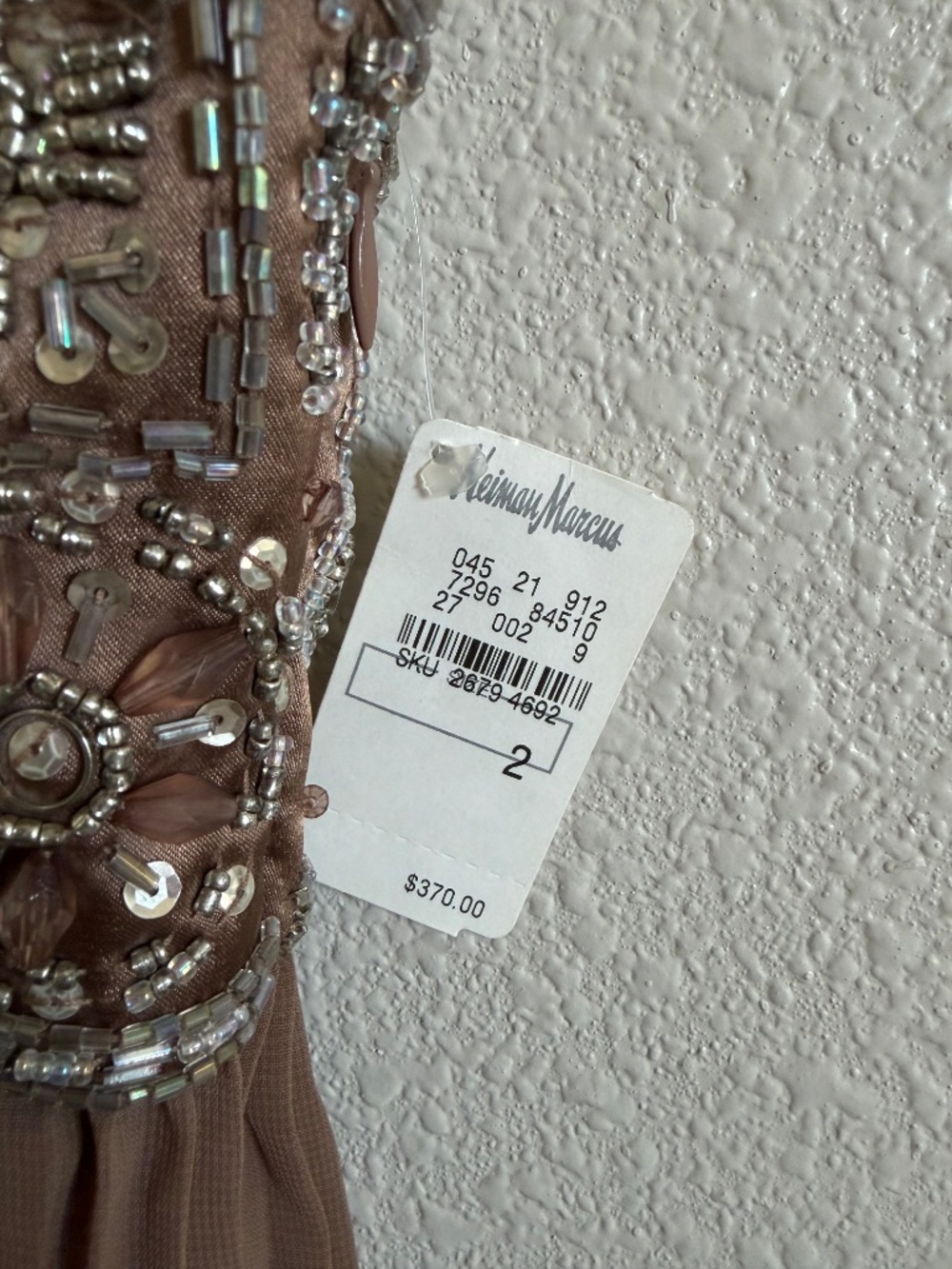 Sue Wong Nocturne Beaded Empire Pleated Bubble Hem Cocktail Dress 2 NWT / Flaw* - Picture 9 of 9